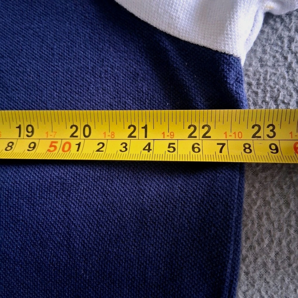 Polo Ralph Lauren Men's Large Custom Fit Big Pony Crest #4 Navy White Polo Shirt - Picture 6 of 9